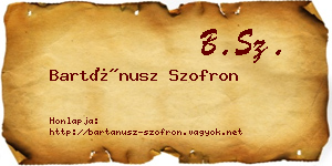 Bartánusz Szofron névjegykártya